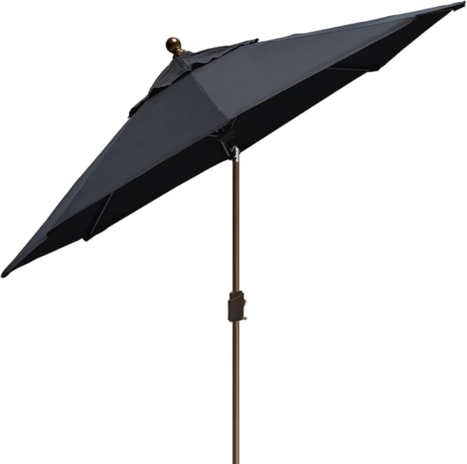 EliteShade USA 10-Year-Non-Fading 10Ft Market Patio Umbrella, UPF 50+ UV Protection Performance Sun Umbrella, Heavy Duty Commercial Grade Outdoor Table Umbrella with Crank & Tilt, Windproof Vented Top for Garden, Pool, Deck and Outdoor Playsets, Black