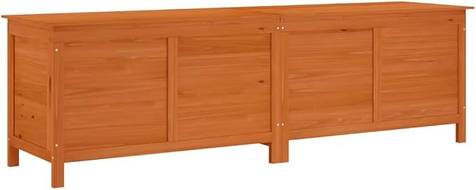 Gardening Supplies patio storage box Deck boxes Patio Storage Box Brown 78.1"x19.7"x22.2" Solid Wood Fir