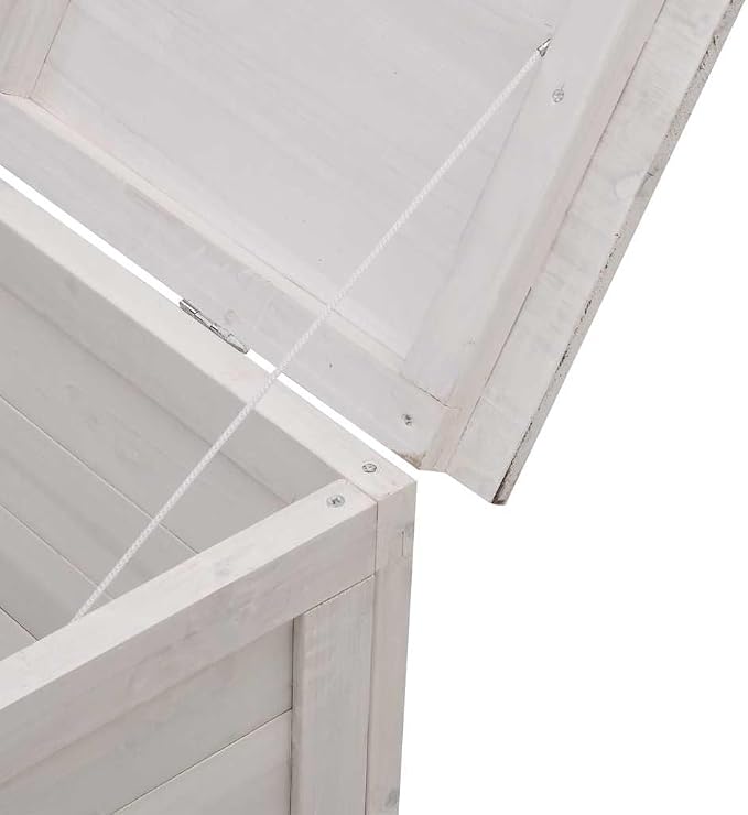 Outdoor Garden Storage Box, Large Wooden Deck Box for Patio Cushions, Toys and Garden Tools, Solid Fir Wood Storage Chest with Weather Resistant Finish, 59.1 x 19.7 x 22.2 Inches
