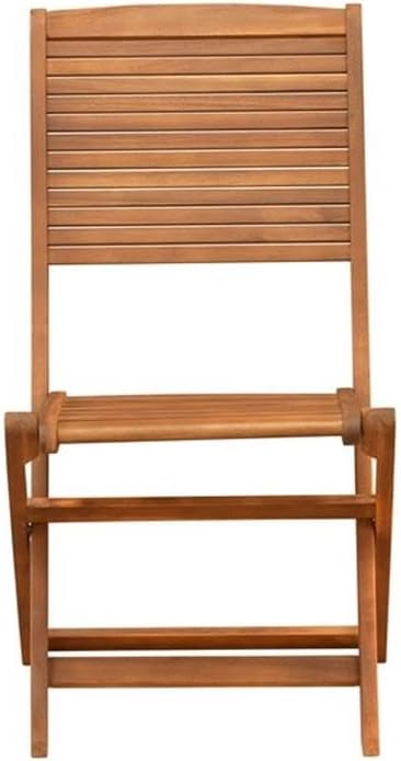 Pemberly Row Contemporary 5-Piece Outdoor Patio Dining Set, Natural Oil Finish, Rectangular Table with Folding Chairs, Lightweight Design, Space-Saving Outdoor Dining Furniture for Patio or Garden Use