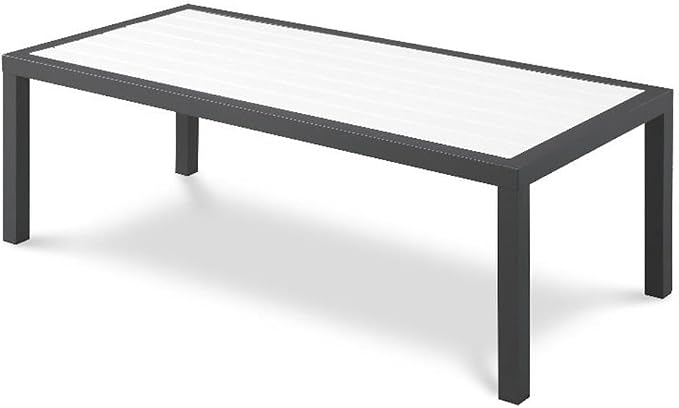 Meridian Furniture 372-C Nizuc Collection Modern | Contemporary Outdoor Patio Coffee Table with Durable Aluminum Frame