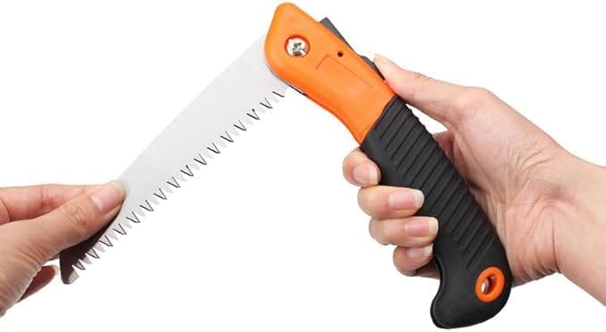 Folding Hand Saw for Wood, 6-Inch Portable Pruning Saw with Safety Lock, Outdoor Garden Tree Trimming Tool for Camping & Yard Work