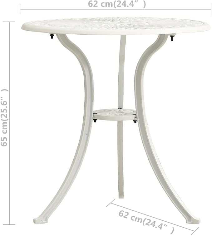 vidaXL Patio Table, Patio Table with Glass Top, Garden Table, Garden Furniture for Front Porch Deck Lawn Backyard, Industrial, Cast Aluminum