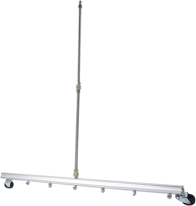 39 Inch Pressure Washer Cleaner, Pressure Washer Undercarriage Cleaner Attachment with 7 Nozzles 2 Extension Rods Commercial Water Broom (for Floor)