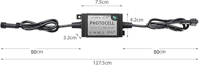 LED Photocell DC 12V PC Waterproof IP68 Max.Load Power 60W Only for FVTLED Regular Low Voltage Deck Lights