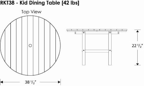 POLYWOOD RKT38GR 38-Inch Kid Dining Table, Green