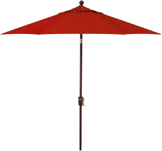 Treasure Garden 7.5ft Patio Umbrella – Outdoor Market Umbrella – Push Button Tilt – Bronze Aluminum Frame (Sunbrella, Jockey Red)