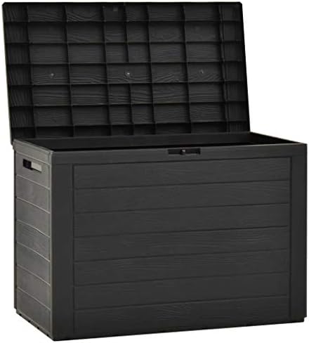 Deck Box, Outdoor Organizer Toolbox for Patio Lawn Poolside Backyard Garden, Indoor Storage Cabinet Lockable (Lock is not Included) - Anthracite - 78x44 cm
