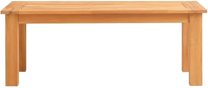 Linon Barlow Solid Teak Outdoor 18" High Coffee Table in Natural Oil Finish