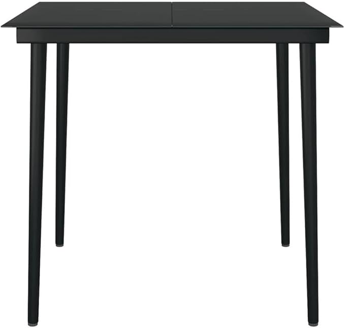 BOWERY HILL 5-Piece Powder-Coated Steel Patio Dining Set, Black Finish, UV-Resistant, Compact Square Table 31.5x31.5 in, Durable Lightweight Outdoor Furniture for Garden, Terrace, or Balcony
