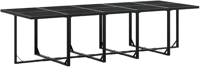 15 Piece Patio Dining Set with Cushions, Foldable Outdoor Table and Chairs, Space-Saving Backyard Garden Furniture, Textilene Fabric and Steel Frame