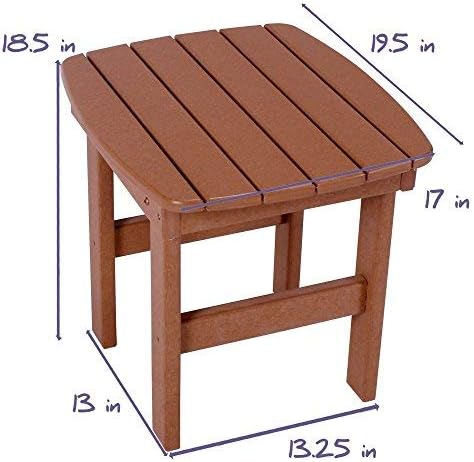 Original Pawleys Island Black Outdoor Side Table, Eco-Friendly Durawood, Stainless Steel Hardware, Mortise and Tenon Joints, Fit N Finish Design, Handcrafted in The Carolinas