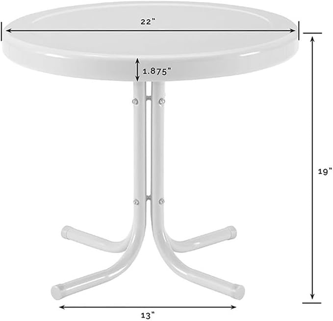 Pemberly Row Modern Metal Patio End Table, Bright Yellow Gloss Finish, 22 in x 22 in x 18.9 in, Sturdy Weatherproof Steel, Powder-Coated Outdoor Porch or Balcony Accent Table