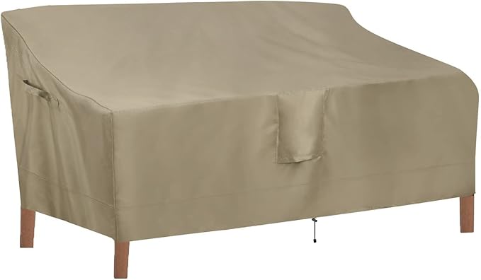 OutdoorLines Outdoor Waterproof Patio 3-Seater Couch Cover - UV Resistant Patio Sofa Furniture Covers Weatherproof Heavy Duty Glider Covers for Outdoor Furniture, 76Wx32.5Dx33H Inches, Camel