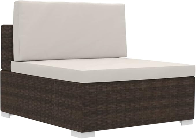 Patio Sofa Set with Cushions,Outdoor Patio Furniture,Conversation Furniture,Patio Furniture Sets,for Terrace,Garden,Backyard,4 Piece Poly Rattan Brown