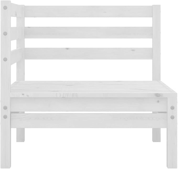 Patio Corner Sofas,Wooden Sofa,Patio Lounge Set,Outdoor Furniture,Patio Conversation Sets,for Garden,Deck,Backyard,2 pcs White Solid Pinewood