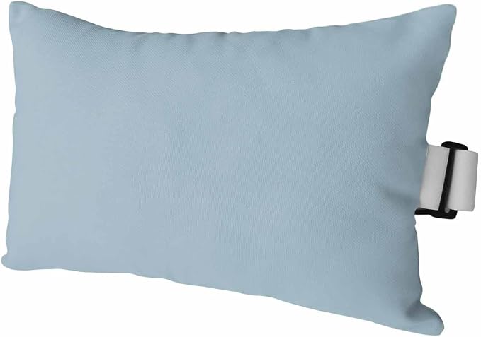 Outdoor Pillow for Lounge Chair with Strap & Insert Winter Sky Blue Recliner Head Pillow Solid Color Waterproof Headrest Patio Lumbar Pillows for Beach Pool Office Chaise Chair 12x20 Inch