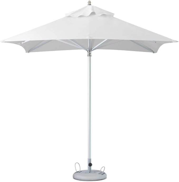 8 ft. White Polyester Square Market Patio Umbrella