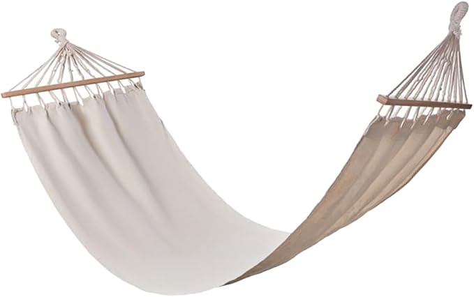 Hanging Sun Lounger Canvas Beige, Hanging with Cross Bar Natural Colour 190 x 0.8 cm Includes Carry Bag, Garden Hammock