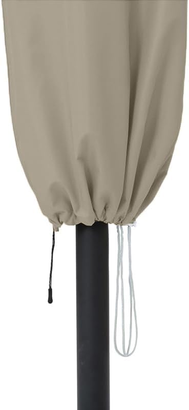 Umbrella Covers for 10ft to 11ft Patio Umbrellas, Fade Resistant, Fade Resistant, Waterproof and Durable Market Parasol Ourdoor Umbrella Covers with Zipper and Rod Desert Khaki