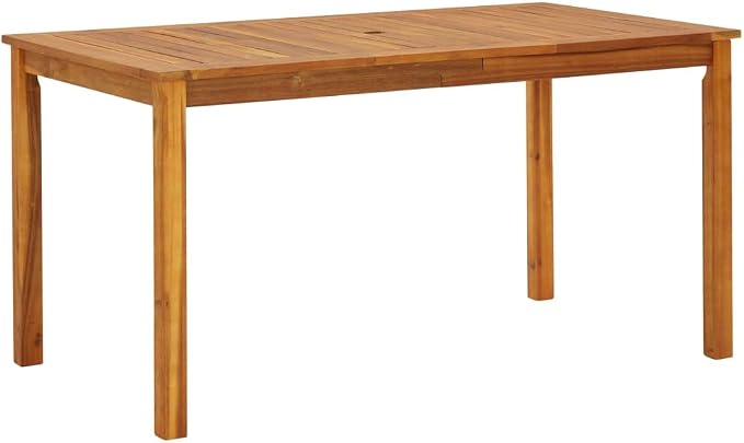 Outdoor Wooden Table,Rustic Farmhouse Style Dinner Table,Dining Table for Kitchen, Dining Room & Living Room,Patio Table 55.1"x31.5"x29.1" Solid Acacia Wood