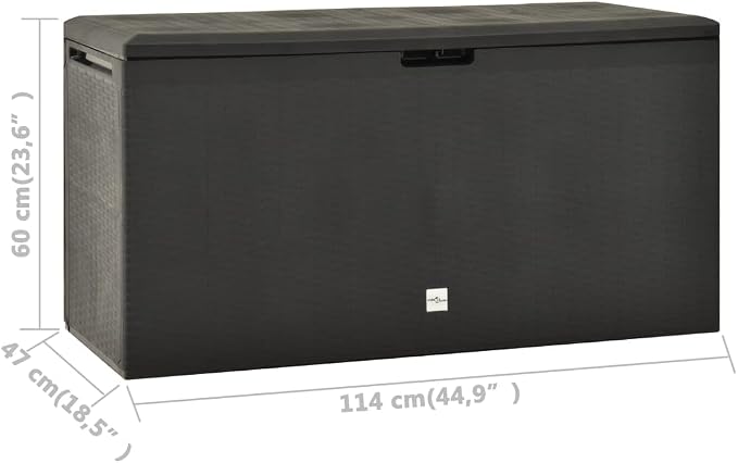 Outdoor Storage Box 44.9"x18.5"x23.6" Anthracite Lockable Deck Box for Patio Furniture Pool Toys Garden Tools, Durable Polypropylene Container with Easy Assembly for Indoor Outdoor Use