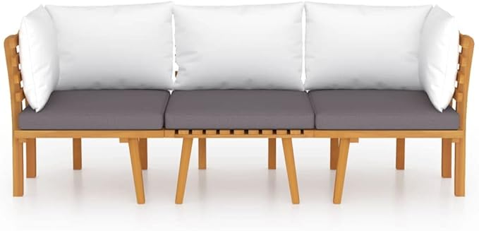 Patio Lounge Set with Cushions,Patio Furniture Sets,Patio Conversation Sets,Outdoor Furniture Sets,for Garden,Backyard,Outdoor,3 Piece Solid Acacia Wood