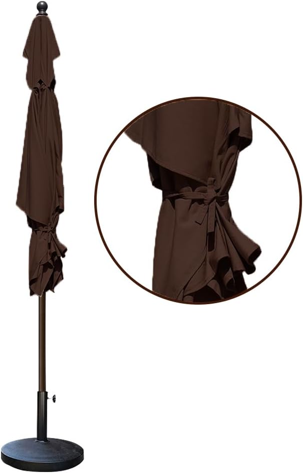 EliteShade USA 10-Year-Non-Fading 6x6Ft Square Market Patio Umbrella, UPF 50+ UV Protection Performance Sun Umbrella, Heavy Duty Commercial Grade Outdoor Table Umbrella with Crank, Windproof Vented Top for Garden, Pool, Deck and Outdoor Playsets, Chestnut