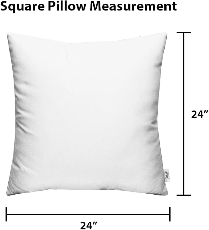 RSH DECOR: Sunbrella Square Throw Pillows Set of 4 | 24" x 24" | Water and Fade-Resistant Performance Fabric | Outdoor Pillow Covers with Down-Alternative Inserts | Seville Seaside