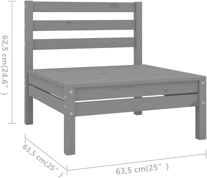 7 Piece Patio Lounge Set, Outdoor Dining Sets Patio Conversation Set Porch Furniture Set Garden Lounge Set for Piazza Negotiation Area Garden Poolside Solid Pinewood Gray