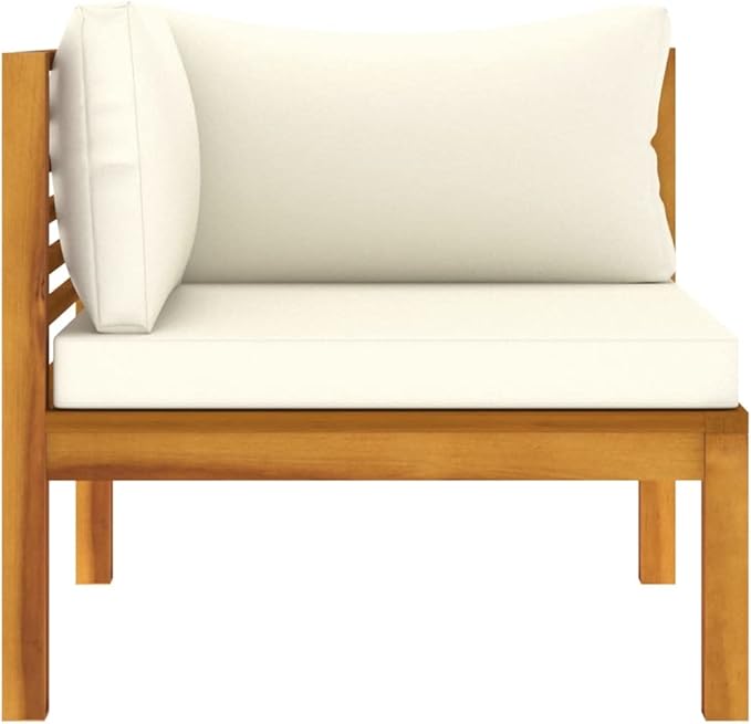 Patio Lounge Set with Cream Cushion,Patio Furniture Sets,Patio Conversation Sets,Outdoor Furniture Sets,for Garden,Backyard,Outdoor,12 Piece Solid Acacia Wood