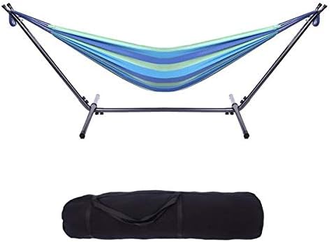 Hammock Set (Hammock Frame Small Color Bar) Natural Rope (Blue-Green bar)