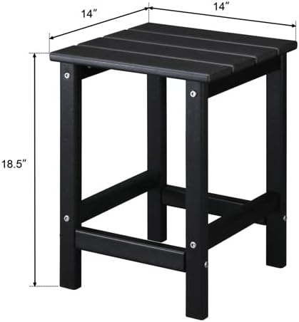 VINGLI Adirondack Side Table HPDE End Table Outdoor Indoor Table Weather Resistant Side Table for Living Room Bedroom Patio Garden Decor
