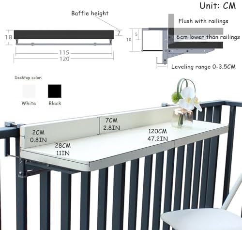 Wall Mounted Folding Side Table Compact & Versatile Outdoor Furniture for Garden Patio & Balcony SpaceSaving Design for JNHWll Areas