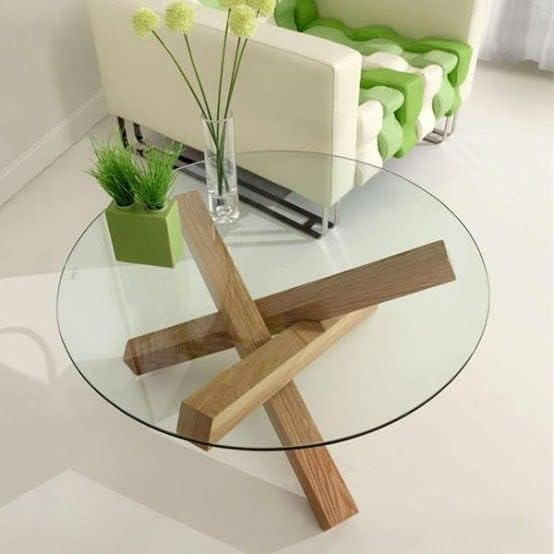 24" Inch Round Glass Table Top 3/8" Thick Pencil Polish Edge Tempered by Fab Glass and Mirror