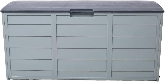 Large Outdoor Deck Box Storage bench for Patio, Backyard or Garden - Durable Weather-Resistant Resin with Wheels and Handles