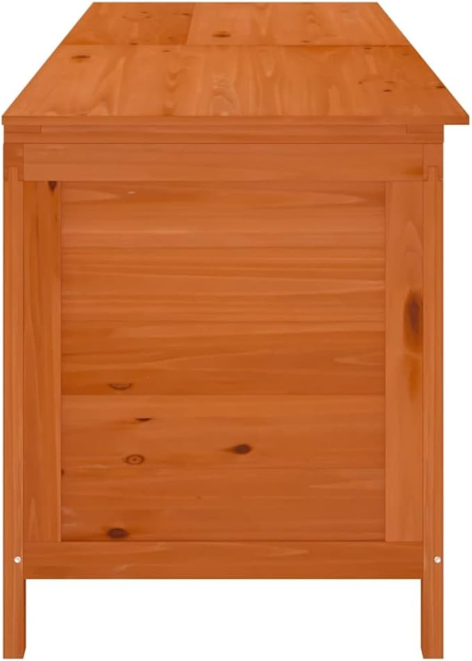 Outdoor Garden Storage Box Large Wooden Deck Bin for Patio Cushions and Patio Furniture Accessories, 78.1 in x 19.7 in x 22.2 in, Brown Fir Wood
