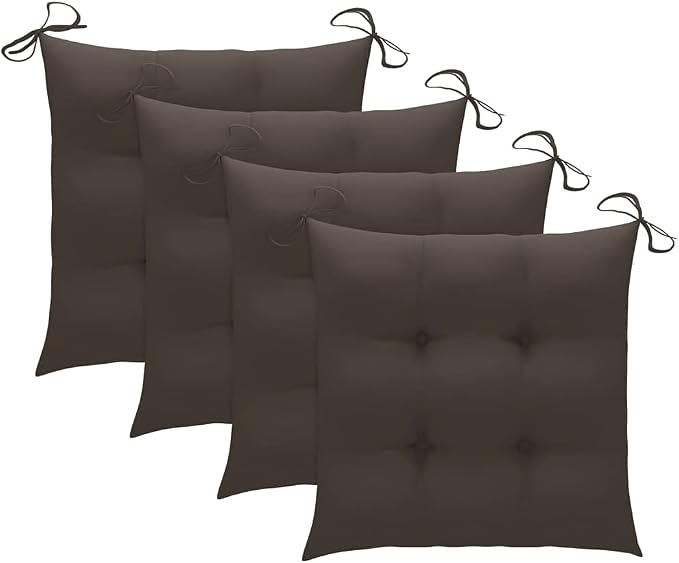 Foldable Bamboo Outdoor Dining Set with Cushions, 5 Piece Patio Table and Chairs Set for Al Fresco Dining