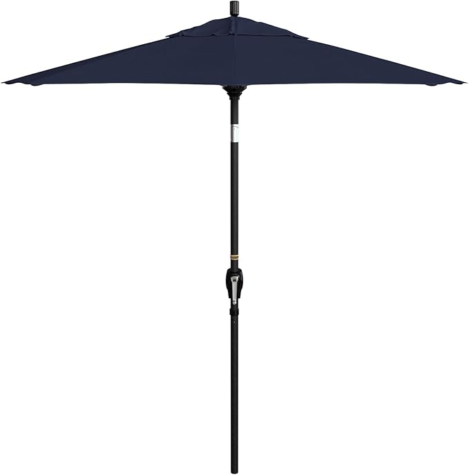 California Umbrella 7.5' Round Aluminum Market Umbrella, Crank Lift, Push Button Tilt