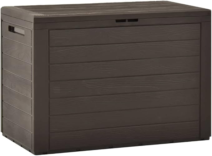 Deck Box Large Outdoor Storage for Patio Furniture, PP Garden Tools, Pool Supplies,Outdoor Backyard Patio Storage Deck Box Container, Brown 30.7"x17.3"x21.7" -AA