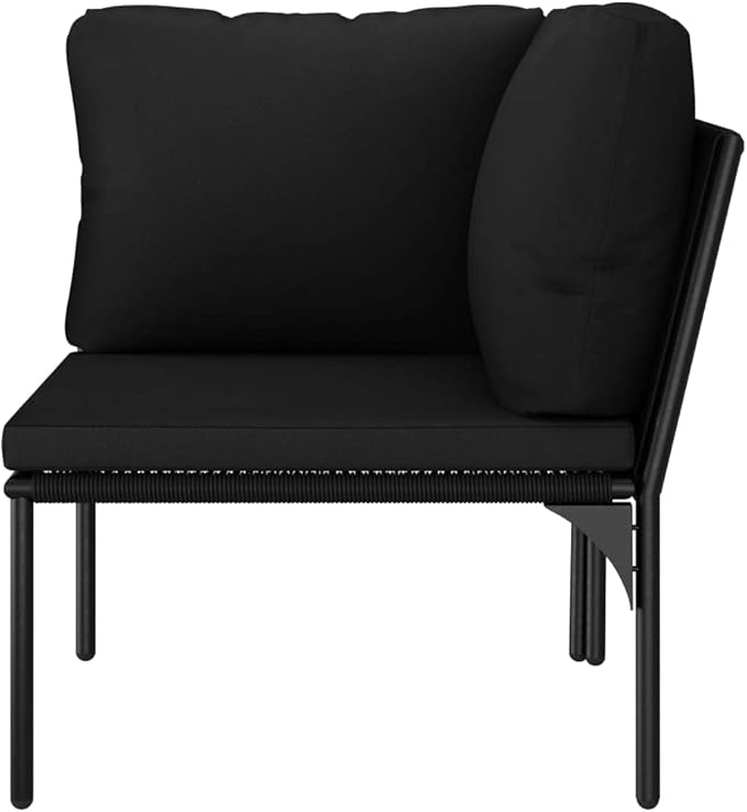 Backyard Furniture Patio Conversation Sets Outdoor Seating 6 Piece Patio Lounge Set with Cushions Black PVC Suitable for Swimming Pool, Courtyard, Garden
