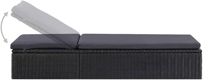 BOWERY HILL 9-Piece Patio Dining Set, Black PE Rattan, Weather-Resistant, Stackable Chairs, Cushioned Seating, Modern Design for Outdoor Garden, Balcony, or Terrace Dining