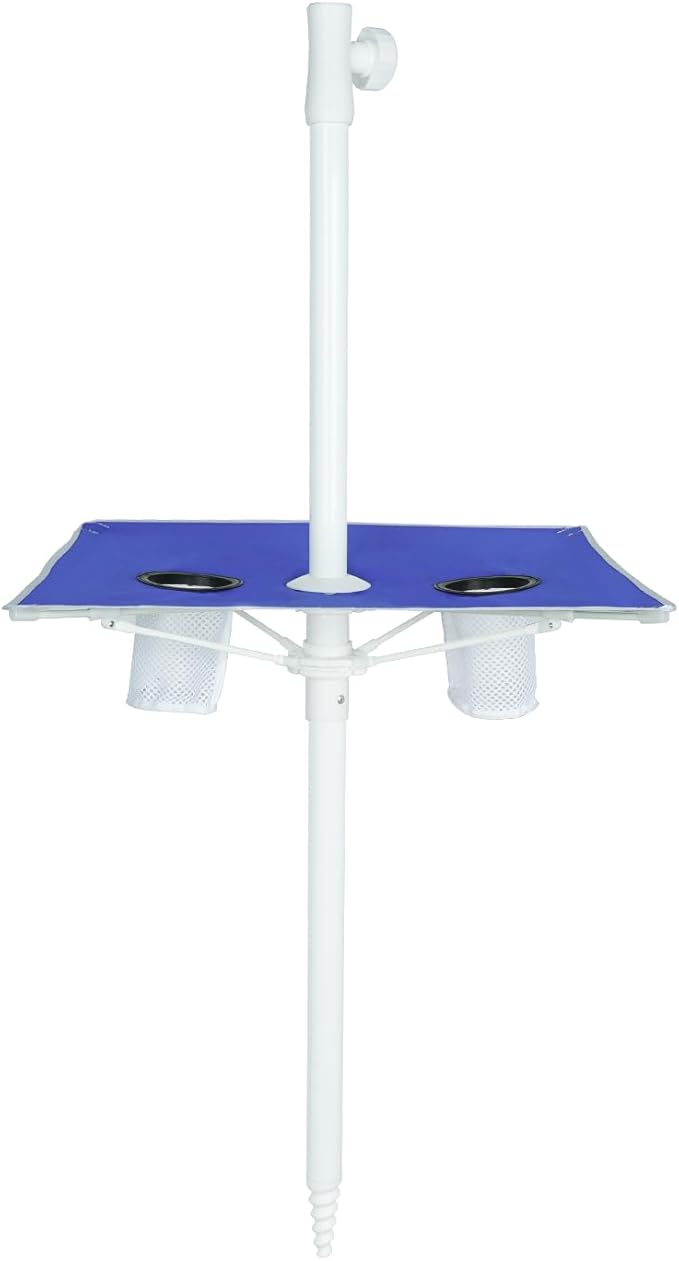paramondo 7ft Beach Umbrella with Sand Anchor Air Vent Push Button Tilt and Crank, Portable Sunshade Outdoor Patio Umbrella with 8 Sturdy Ribs for Garden, Deck, Backyard, Pool and Beach