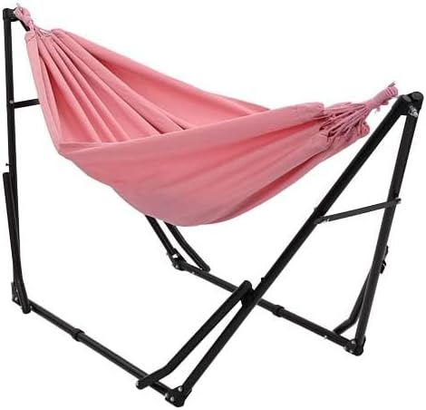 Ainfox 2 in 1 Hammock and Swing Chair with Stand, 550 lbs Capacity, Pink