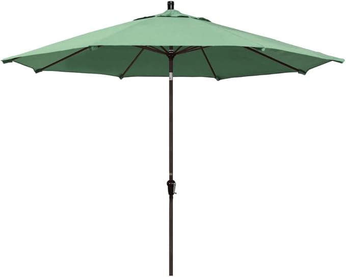 California Umbrella 11' Round Aluminum Market Umbrella, Crank Lift, Auto Tilt, Bronze Pole, Pacifica Spa
