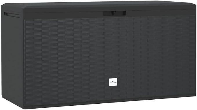 Outdoor Garden Storage Box 290L, Weatherproof Deck Box for Patio Furniture Cushions, Garden Tools, and Pool Accessories, Anthracite Rectangular Bin