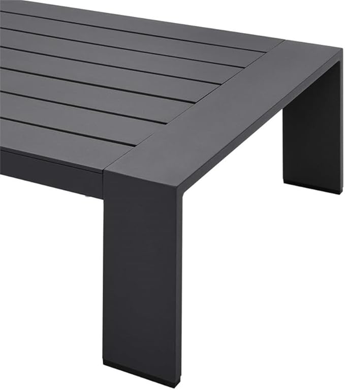 Modway Tahoe Aluminum Outdoor Patio Coffee Table in Gray