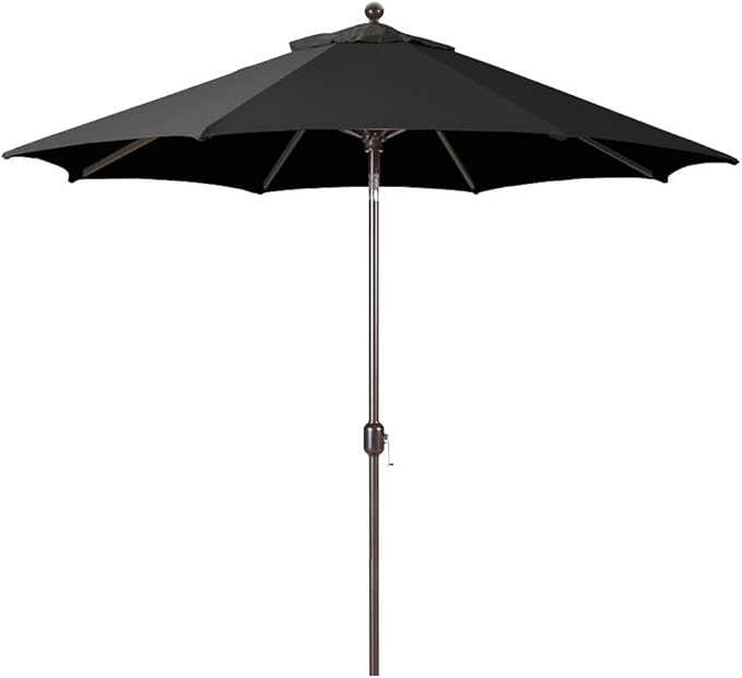Galtech 11FT Octagon Patio Umbrella with Auto Tilt, Black Sunbrella Fabric, Heavy Duty Aluminum Frame for Pool, Deck, Backyard, 98% UV Protection