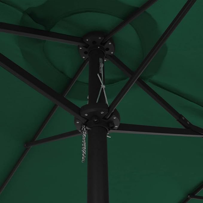Large Outdoor Patio Umbrella 181.1x106.3 Inch Green Sun Shade with Aluminum Pole UV Protective Fabric Crank Mechanism for Garden Pool Beach Backyard