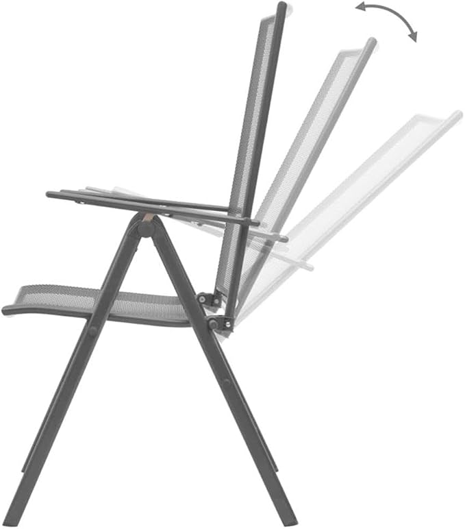 Afuera Living Steel 3-Piece Patio Dining Set, Powder-Coated Anthracite Finish, Modern Outdoor Furniture with Adjustable Reclining Seats, Stackable Chairs, Durable Design for Garden or Minimalist